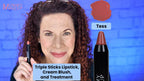 Triple Sticks Lipstick, Cream Blush, and Treatment in Tess