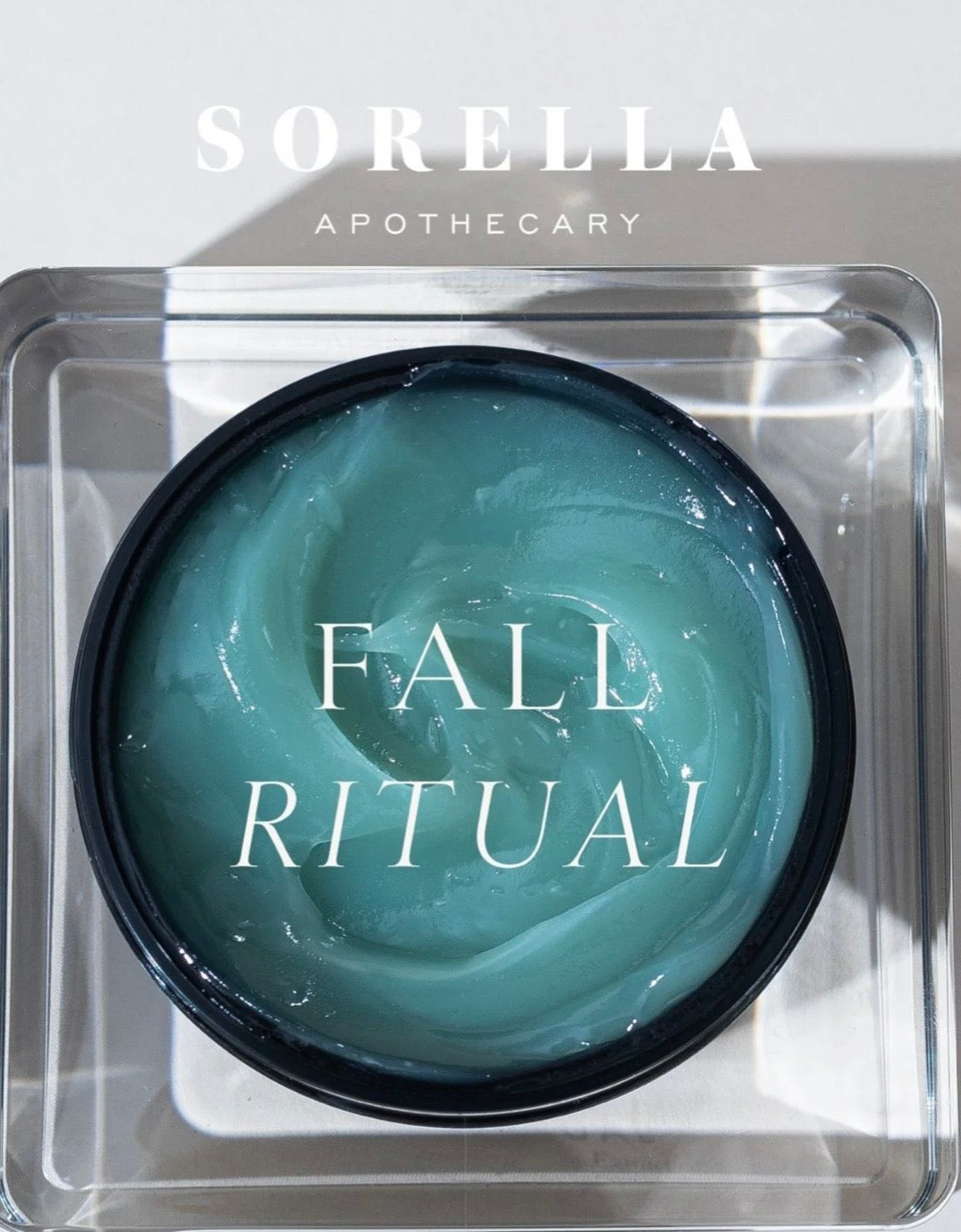 Sorella Apothecary Melt Away Cleansing Ritual blue tansy cleansing balm texture with Fall Ritual lettering