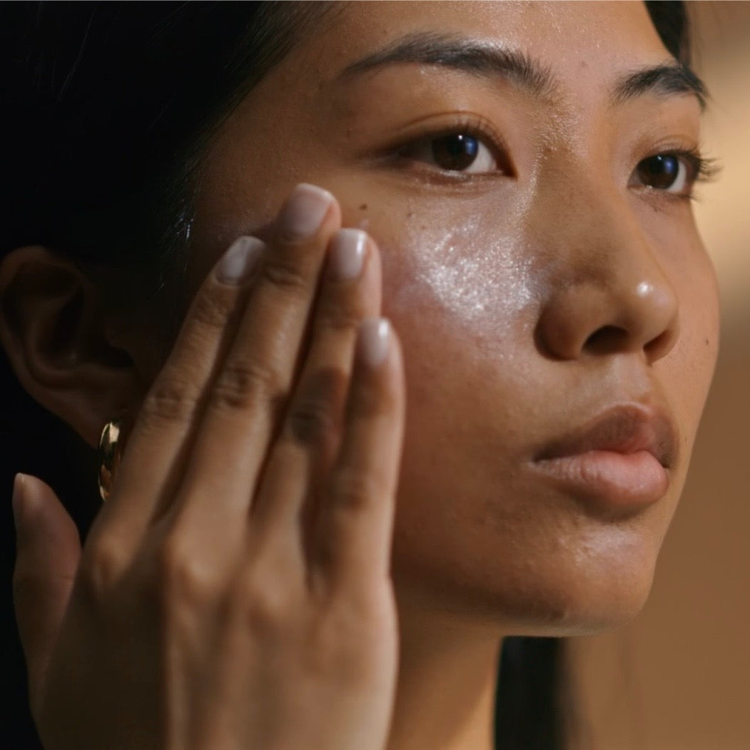 Sorella Apothecary Pomegranate Acai Antioxidant Serum applied to skin